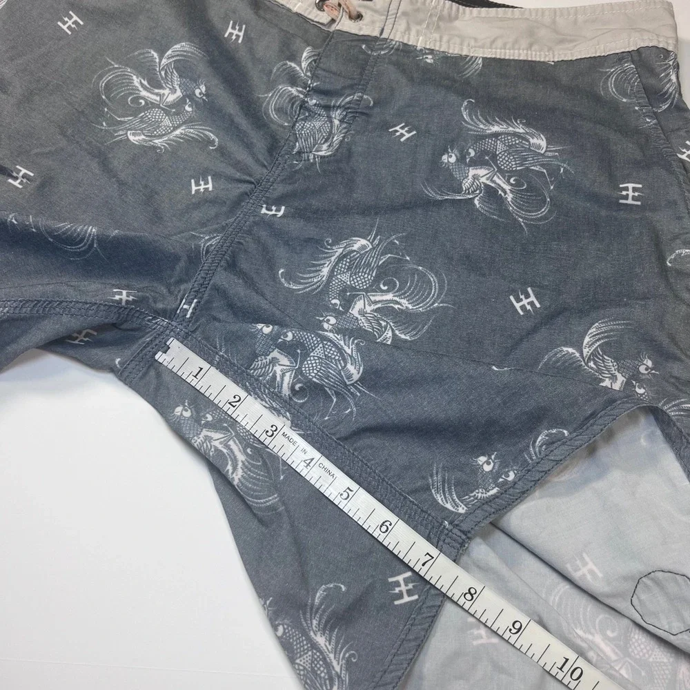 Howler Brothers Board Shorts Mens‎ 38 Grey Phoenix Monogram Swim Trunks Surf